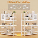 58 Inch L Shaped Desk With LED Light For Home Office