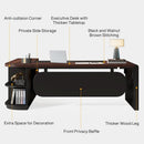 L Shaped Desk With Storage Shelves For Home Office