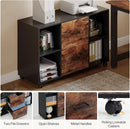 L-Shaped Executive Office Desk With Spacious File Cabinet