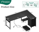 L Shaped Gaming Desk 61 Inch With Built In Power Outlets