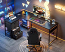 L Shaped Gaming Desk 61 Inch With Built In Power Outlets