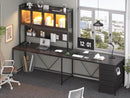 L Shaped Gaming Desk with Storage Drawers and Lights
