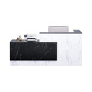 Velmor L-Shaped Modern Black And White Reception Desk With Lockable Drawers (SAK50729)