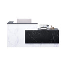 Velmor L-Shaped Modern Black And White Reception Desk With Lockable Drawers (SAK50729)