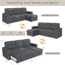 L Shaped Sleeper Sofa Bed with Storage and USB Port