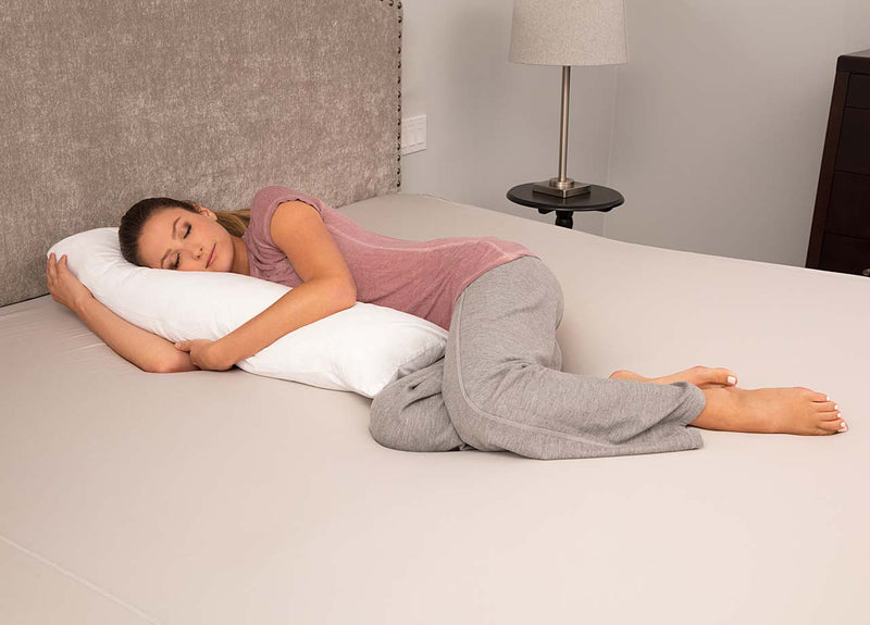 L-Shaped Body Pillow - Prenatal Pregnancy Pillow - Side Sleeper, Superior, White