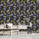 Elegant Dark Wildflowers Wallpaper