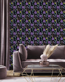 Violet Flowers on Dark Wallpaper