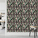 Dark Wallpaper with Pink Cactus Flowers