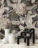 Fashionable Exotic Flowers and Berries Wallpaper Fashionable