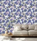 Purple Plants and Birds Wallpaper