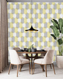 Grey and Yellow Pattern Wallpaper