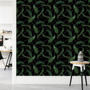 Palm Leaves on Black Wallpaper