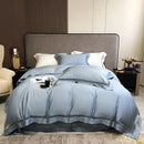 Lace trim eucalyptus lyocell luxury bedding set bedroom white satin