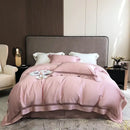 Lace trim eucalyptus lyocell luxury bedding set bedroom white satin