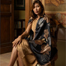 Laura - Silk Scarf Shawl - Black
