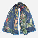 Sara - Long Silk Scarf - Blue