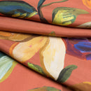 Eloisa - Long Silk Scarf - Coral