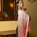 Claudia - Silk Scarf Shawl - Peach Blossom Ombré