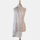 Colette - Silk Scarf Shawl - Silver Pearl