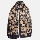 Esmeralda - Silk Scarf Shawl - Black & Gold