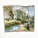 Landscape fringed jacquard sofa blanket living room throw
