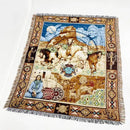 Landscape fringed jacquard sofa blanket living room throw