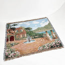 Landscape fringed jacquard sofa blanket living room throw
