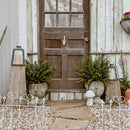 Removable Metal Lanterns with Wood Base, Set of Two