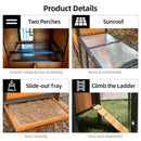 Large 114-Inch Outdoor Wooden Chicken Coop With Run And Nesting Box (SAK83516)