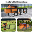 Large 114-Inch Outdoor Wooden Chicken Coop With Run And Nesting Box (SAK83516)
