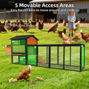 Large 114-Inch Outdoor Wooden Chicken Coop With Run And Nesting Box (SAK83516)