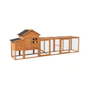 Large 122-Inch Chicken Coop With Run, Nest Box & Removable Tray For 4-6 Hens (SAK19542)