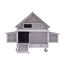 Large 63-Inch Movable Wooden Hen House With Wheels And Nesting Box (SAK50791)