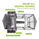 Large 76-Inch Outdoor Chicken Hen House With Sleeping Area And Run [6-10 Chickens] (SAK56431)