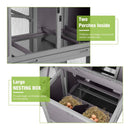 Large 76-Inch Outdoor Chicken Hen House With Sleeping Area And Run [6-10 Chickens] (SAK56431)