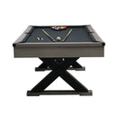 Large 84-Inch Rustic Gray Pool Table With Cues, Balls And X-Legs (SAK54361)