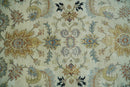 Large 9x12 Fine Hand Knotted Ivory and Black Traditional Vintage Persian Style Mahal Antique Wool Rug | TRDCP452912