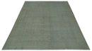 Large 9x12 Traditional Antique Style Beige and Aqua Turkish Knot Wool Rug