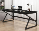 Large Black Desk for Two Monitors and Workstations