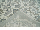 Large Hand Knotted Ivory and Silver 9x12 Oriental Oushak Traditional Wool Area Rug