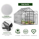 [08X12FT] Large Heavy-Duty Outdoor Walk-In Polycarbonate Greenhouse Kit With Adjustable Vents And Sliding Doors (95736851)