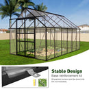 [08X12FT] Large Heavy-Duty Outdoor Walk-In Polycarbonate Greenhouse Kit With Adjustable Vents And Sliding Doors (95736851)