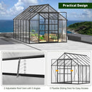 [08X12FT] Large Heavy-Duty Outdoor Walk-In Polycarbonate Greenhouse Kit With Adjustable Vents And Sliding Doors (95736851)