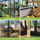 [08X12FT] Large Premium Outdoor Aluminum Polycarbonate Greenhouse With Double Swing Doors (SAK92641)