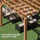 Alora Large Outdoor Cedar Wood Pergola Kit With Slatted Roof (SAK31064)