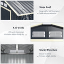 Alora Large Outdoor Metal Storage Backyard Shed W/ Lockable Sliding Doors, 11' x 8' (93064172)