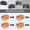 Alora Large Outdoor Metal Storage Backyard Shed W/ Lockable Sliding Doors, 11' x 8' (93064172)