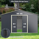 Alora Large Outdoor Metal Storage Backyard Shed W/ Lockable Sliding Doors, 11' x 8' (93064172)