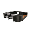 Alora Large Outdoor Quadrilateral Spa Surround Rattan Sectional Sofa Set With Storage Compartments (SAK80217)